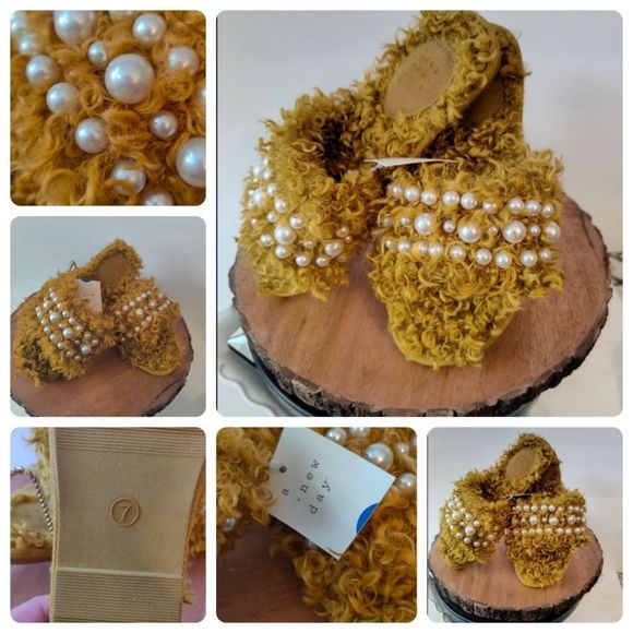 Cat & Jack Other - Cat and Jack Fuzzy Faux Pearl  Slippers